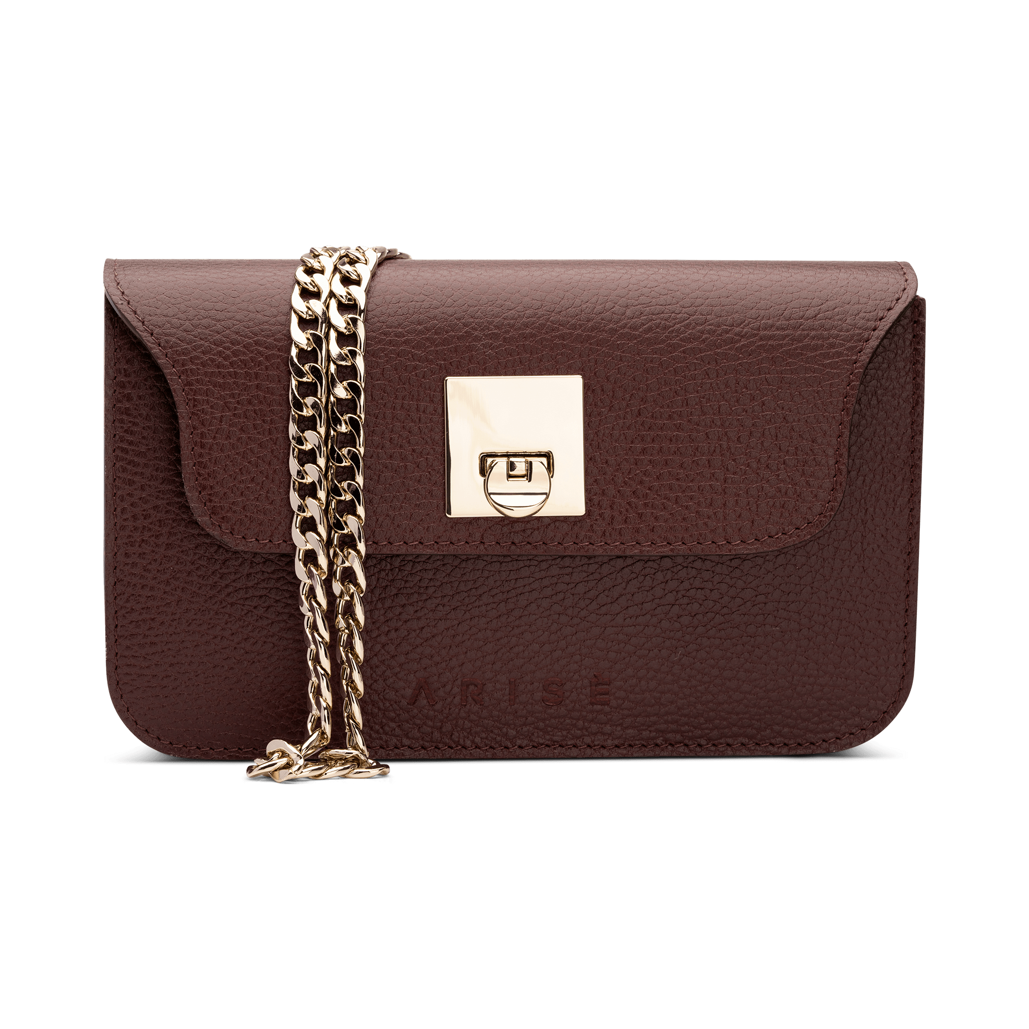 Aria Burgundy – Geantă piele damă – vișiniu / maro – Arisé Bags