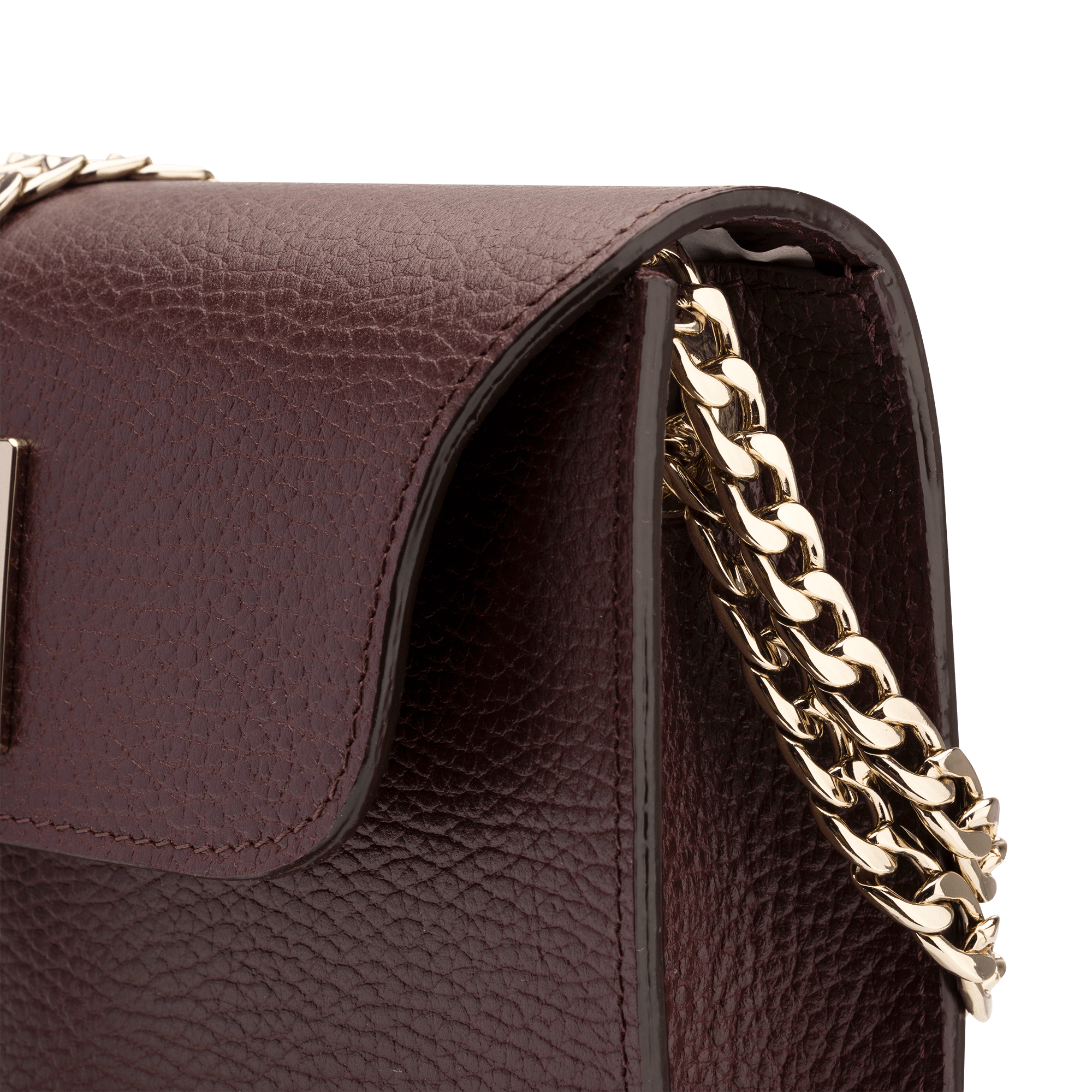 Aria Burgundy – Geantă piele damă – vișiniu / maro – Arisé Bags