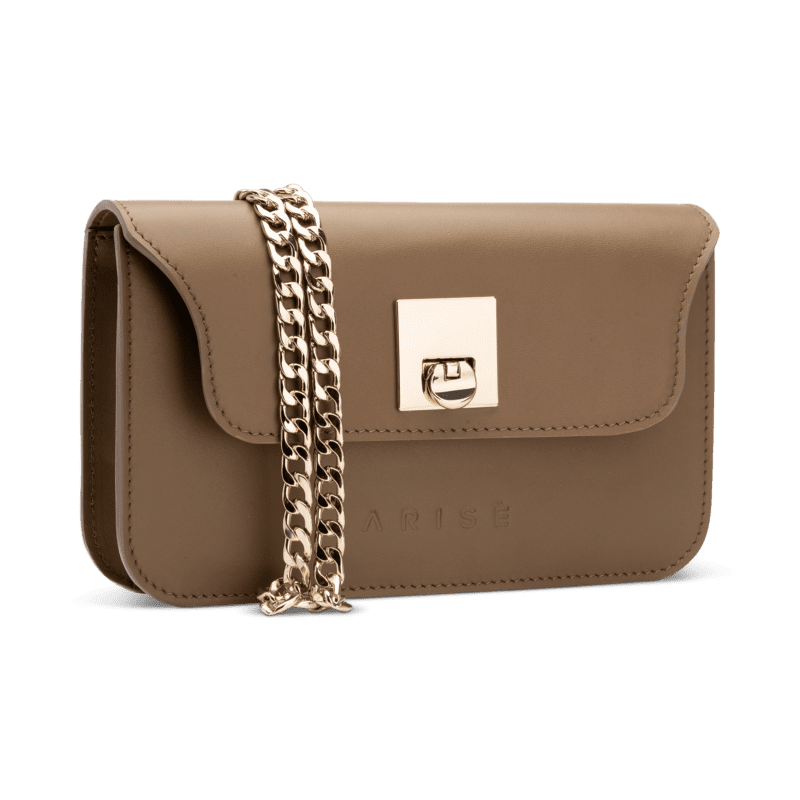 Geanta Piele Dama Arisé Bags Aria Taupe - Cafeniu Bej Maro deshis - Umar Plic